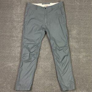 Relwen Pants Men's 32 Measures 34 x 29.5 Gray Flyweight Flex Chino Stretch